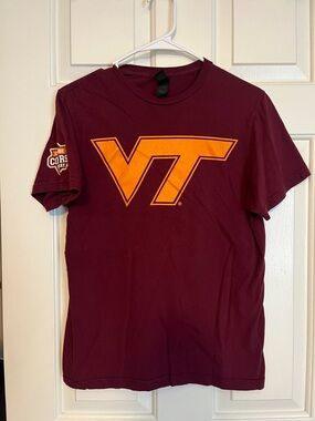 Gildan Maroon Short Sleeve Tee with Orange VT Logo